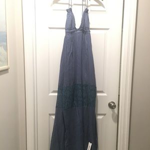 Triangle top blue maxi dress